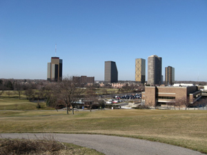 Skyscrapers are the Southfield Town Center Offices and Condominiums